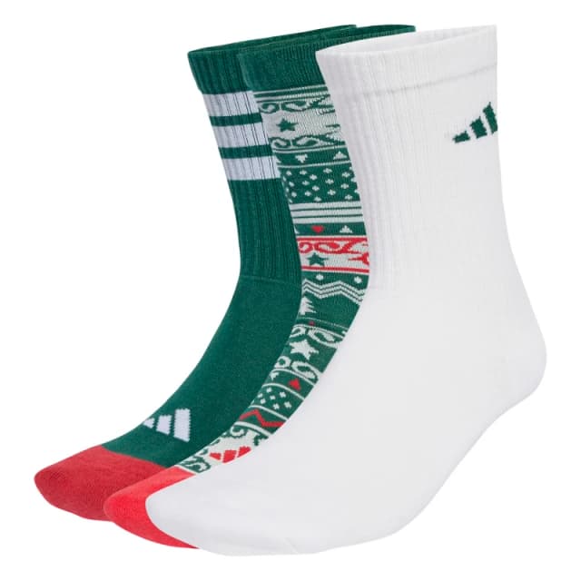 Adidas Football Socks adidas Christmas Graphic Crew (x3) Vert Unisex 40/42