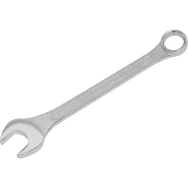 Loops 25mm Combination Spanner - Fully Polished Heads - Chrome Vanadium Steel Metallics