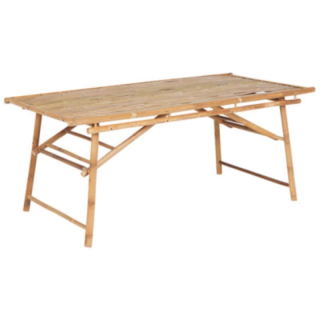 Beliani Garden Dining Table Tindari 180 Cm 90 Cm Bamboo Wood Light Brown
