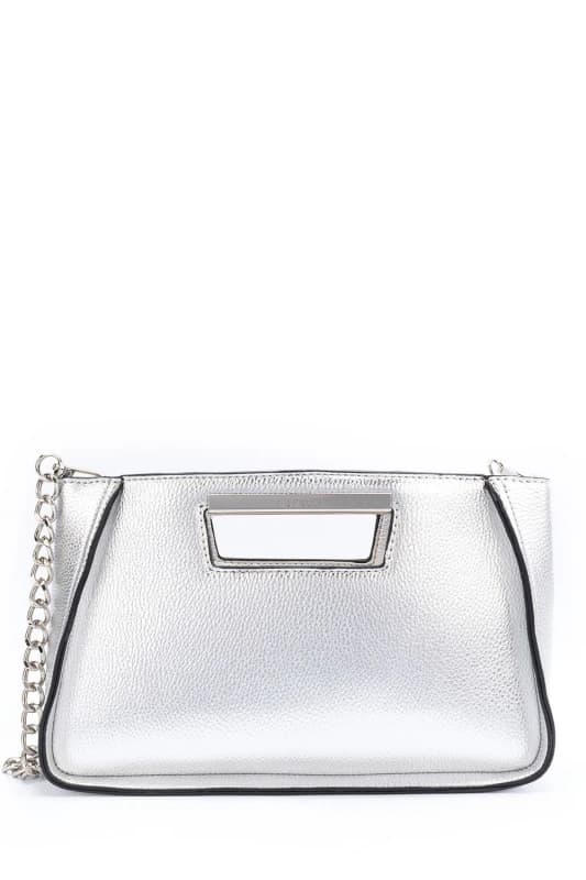 FIORELLI Womens Lola Hard Handle Clutch Bag in Silver Silver Female One Size