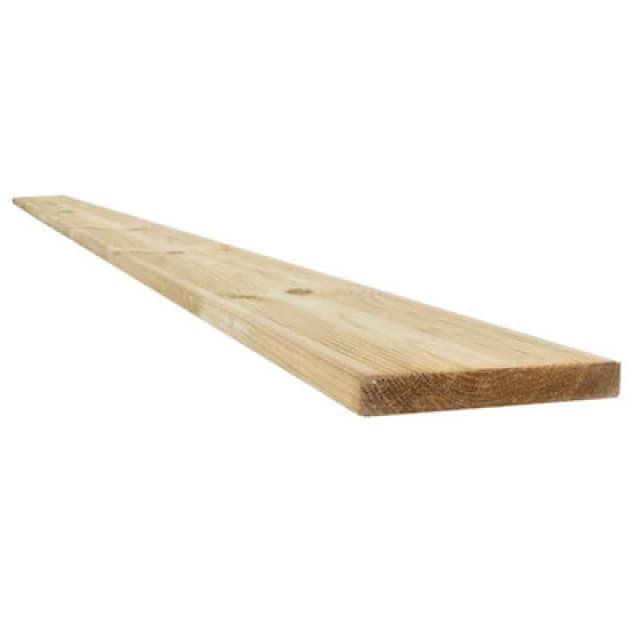 Snowdon Timber Treated Reject Extra-Wide Decking Board (T) 27mm (W) 145mm (L) 2.4M - Pack Of 8