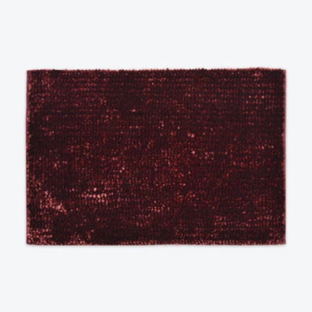 Allure Bath Fashions Velvet Chenille Bobble Bath Mat Non-Slip - Bordeaux