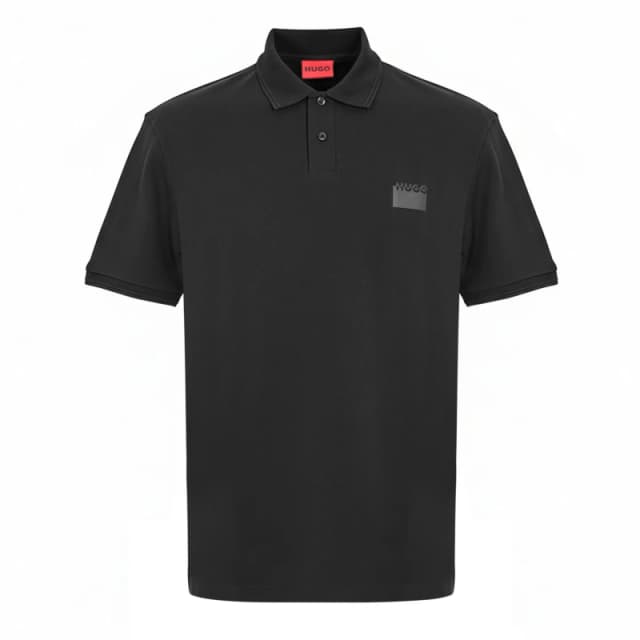 Hugo Mens Delastolo Red Cotton Short Sleeve Polo Shirt Black male L