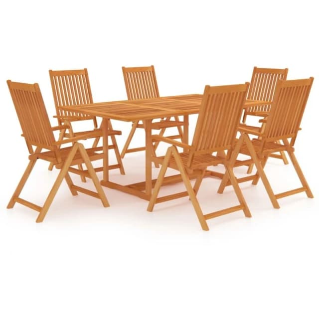 VIDAXL 7 Piece Garden Dining Set Solid Teak Wood Vidaxl 8720286226766