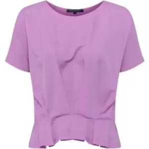 French Connection Augusta Pleat Peplum-Hem Top - Pink