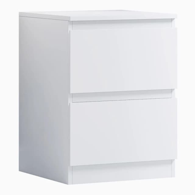 FWStyle FWStyle White 2 Drawer Bedside Table Scratch Resistant White One Size Unisex 5056413130228