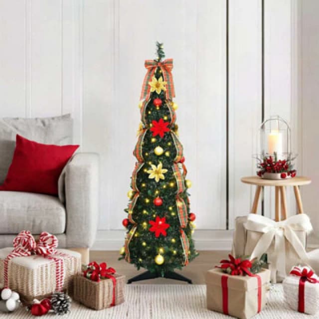 Vidaxl Artificial Christmas Tree With 50 Leds Green 120 Cm Pvc