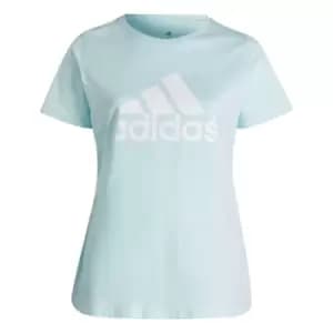 adidas Essentials Logo T-Shirt (Plus Size) Womens - Almost Blue / White