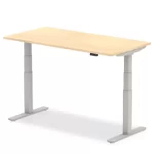 Air 1400/800 Maple Height Adjustable Desk With Silver Legs