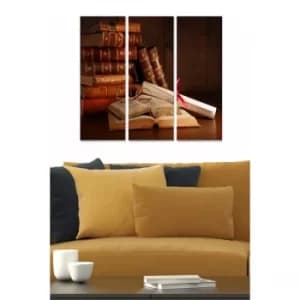 MDF3266962 Multicolor Decorative MDF Painting (3 Pieces)