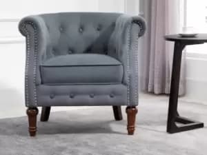 Birlea Freya Grey Velvet Fabric Chair