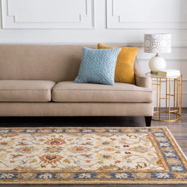 Livabliss Hand-Tufted Oriental Wool Tan Anjali Area Rug 122 X183cm - Easy Care, Non Shedding, Ideal For Living Room & Bedroom