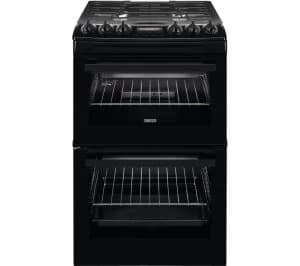 Zanussi ZCG43250BA 4 Burner Gas Hob Double Oven Gas Cooker