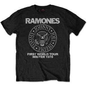 Ramones - First World Tour 1978 Unisex Large T-Shirt - Black