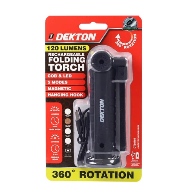 Dekton Rechargeable Work light Black unisex One Size