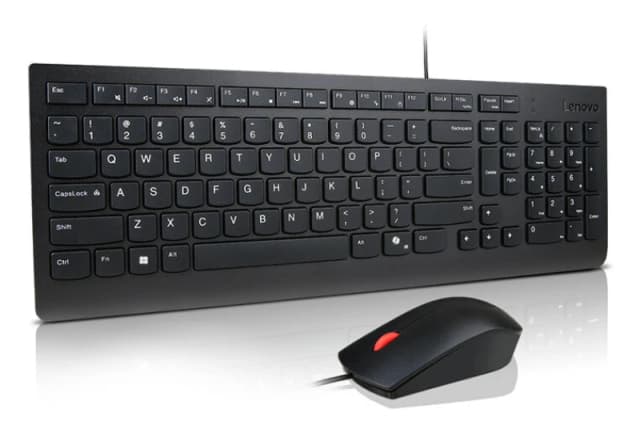 Lenovo Essential Wired Combo Black US Euro keyboard Mouse included Universal USB 4X31R64439