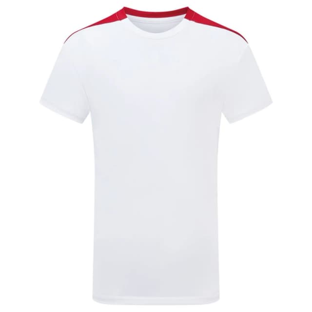 TriDri Performance Contrast T-Shirt in White Size: 12-13 Years White Unisex 12-13 Years