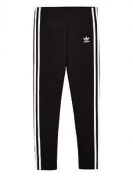 Adidas Originals Youth 3 Stripe Leggings - Black/White