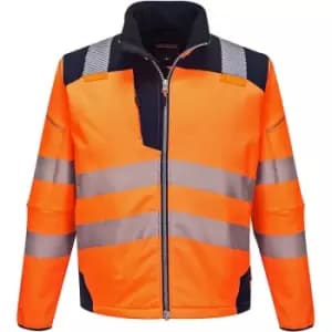 PW3 Hi Vis Soft Shell Winter Rain Jacket Orange / Navy 2XL