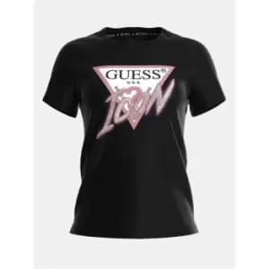 Guess Guess Icon T-Shirt Womens - Black