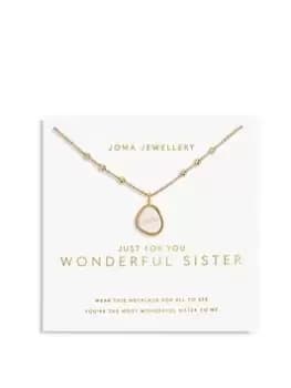 Joma Jewellery MY MOMENTS JUST FOR YOU WONDERFUL SISTER NECKLACE, Gold, Women