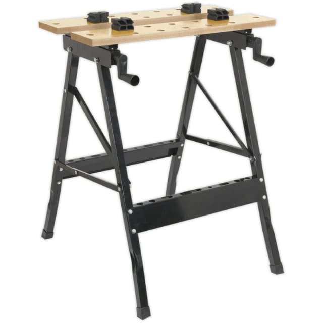 Loops Folding Portable Workbench - 235mm Capacity Jaw Grips - Sawing Drilling Sanding Multi