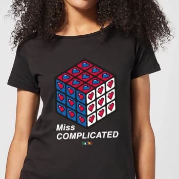 Miss Complicated Love Cube Womens T-Shirt - Black - L - Black