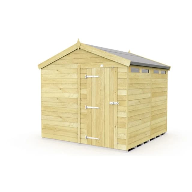 Buttercup Farm 8 x 8 Feet Apex Security Shed - Single Door - L243 x W231 x H217cm in Brown Brown Unisex