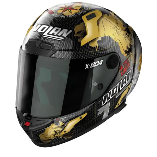 Nolan X-804 RS Ultra Carbon Checa Gold 025 Replica Full Face Helmet Size S