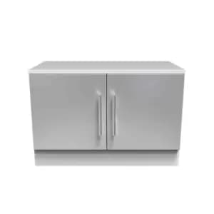 Welcome Furniture Indices Low 2 Door Unit - Grey Gloss and White