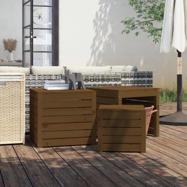 VIDAXL Vidaxl - 3 Piece Garden Box Set Honey Brown Solid Wood Pine 8720845690922