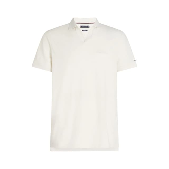 Tommy Hilfiger Mens Cotton Linen Terry Short Sleeve Polo Shirt Ivory Petal male S