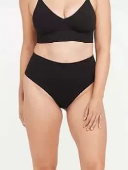 Spanx Cotton Comfort Smoothing Compression Thong, Black, Size XS, Women