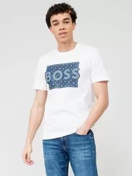 BOSS Tiburt 353 Large Logo T-Shirt - White, Size 2XL, Men