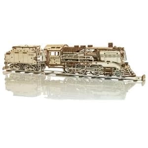 Wooden Express + Tender With Rails Wooden City 3D Wooden Model Kit