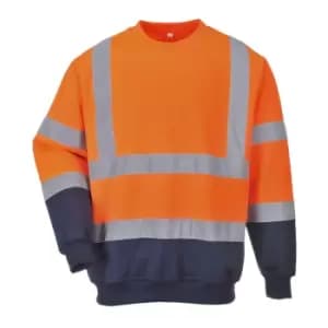 Portwest Two Tone Class 3 Hi Vis Jumper Orange / Navy 2XL