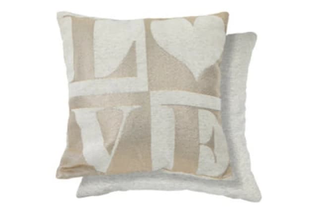 Amor Love Cushion Cover In Natural Gold