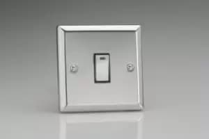 Varilight Classic 1 Gang Rocker Switch with Decorative Insert (Single XC20ND) - Polished Chrome - XC20ND