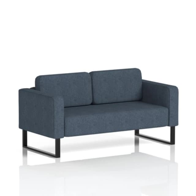 Brixworth Office Sofa 2 Seater with Black Legs in Rivet Fabric - Crucible