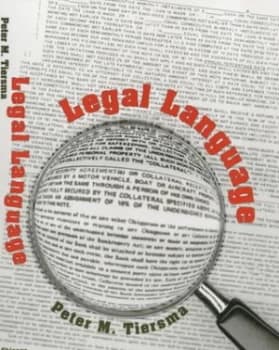 Legal Language by Peter M. Tiersma Paperback