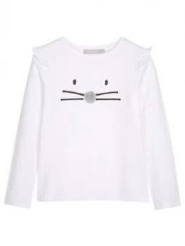Mintie By Mint Velvet Girls Animal Face Long Sleeve T-Shirt - Ivory