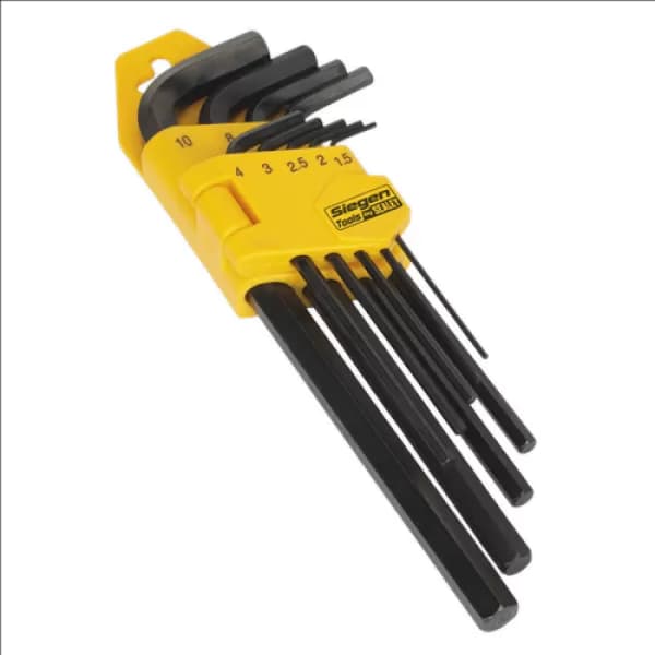 Genuine SEALEY S01091 Hex Key Set 9pc Long Metric