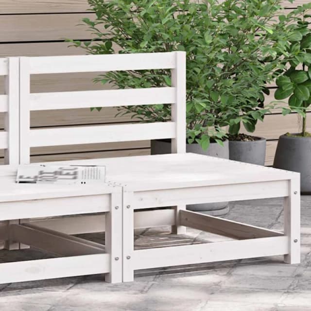 VIDAXL Garden Middle Sofa White Solid Wood Pine Vidaxl 8720286354841