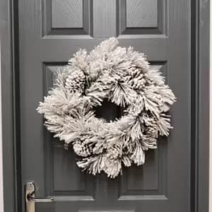 50cm Premier Christmas Snow Flocked Door Wreath