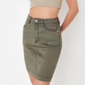 Missguided Denim Mini Skirt - Green