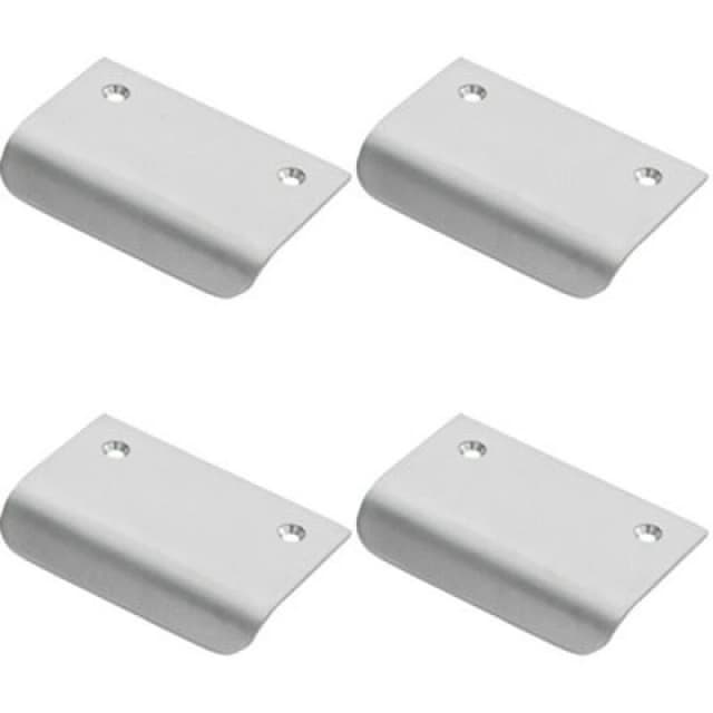 Loops 4x Semi Concealed Cabinet Finger Pull Handle 52mm Fixing Centres Satin Chrome Multi unisex