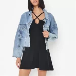 Missguided Cross Halterneck Mini Dress - Black
