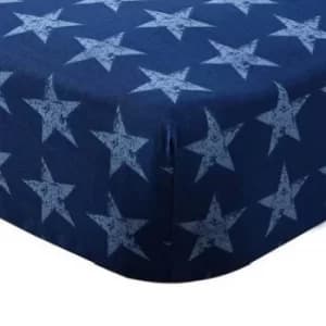 Catherine Lansfield Stars and Stripes Fitted Sheet Blue And Red