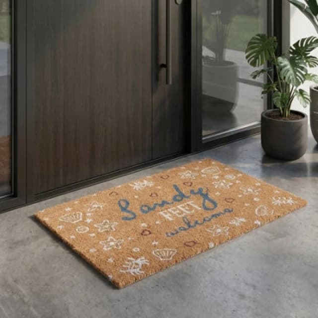 Garden Greatness Sandy Feet Welcome Coir Doormat