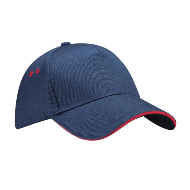Beechfield Beechfield Men Ultimate Sandwich Peak Cap in Mid Navy Mid Navy One Size Male 5063377408454